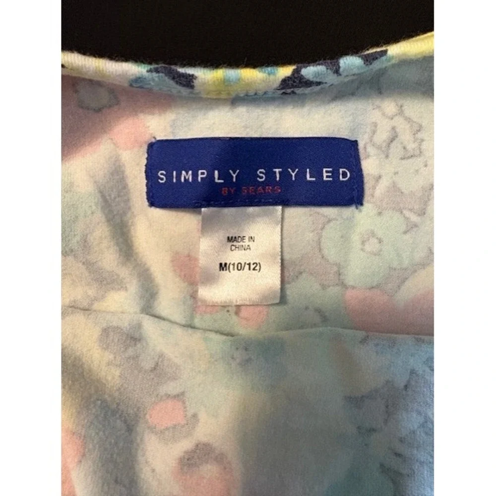 Simply Styled by Sears floral cap sleeve dress, girls size 10/12